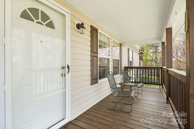 a balcony and wooden floor