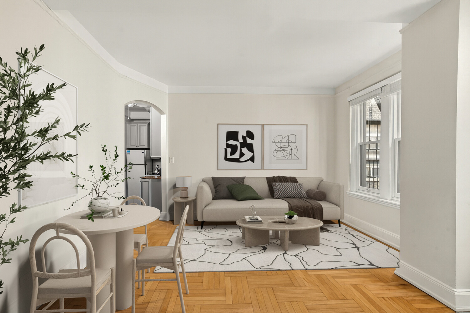 12 East 87th Street, Unit 6D Manhattan, NY 10028 - Photo 2 of 8 a living room with furniture and a rug