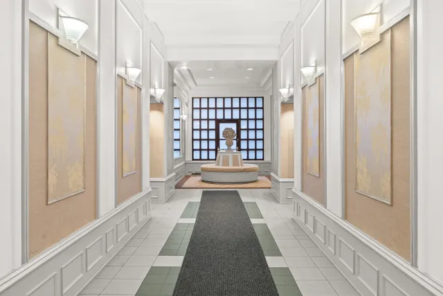 a view of a balcony with wooden floor