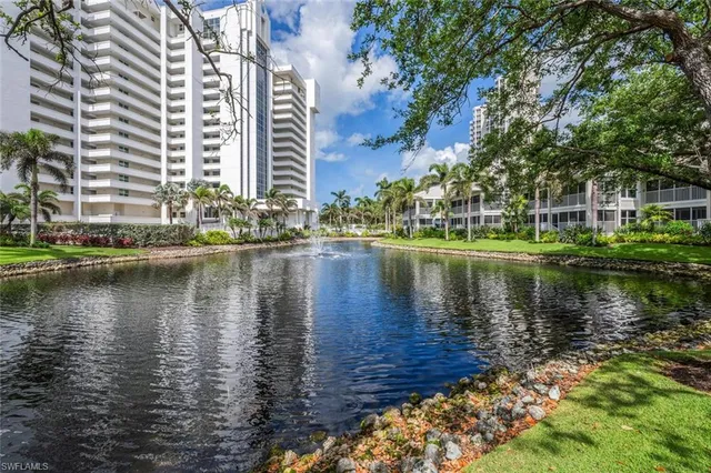 a view of a lake with houses