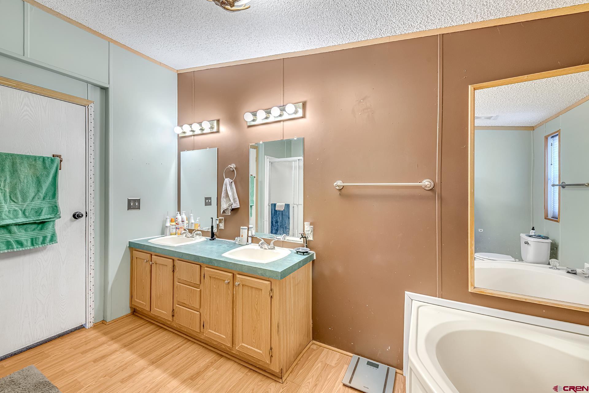 2787 2100th Road Delta, CO 81416 - Photo 22 of 40 a bathroom with a sink a toilet and a mirror