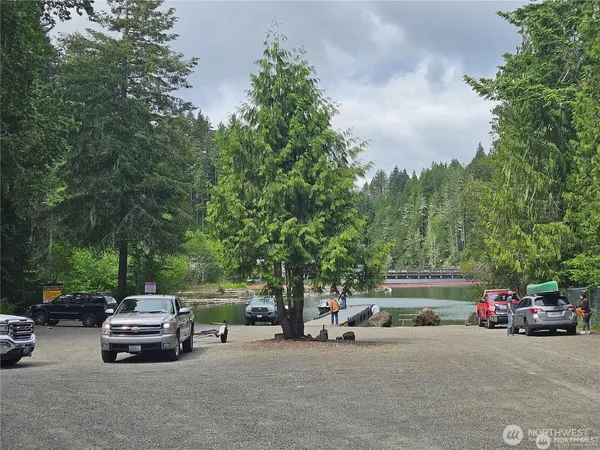 an outdoor space with parking