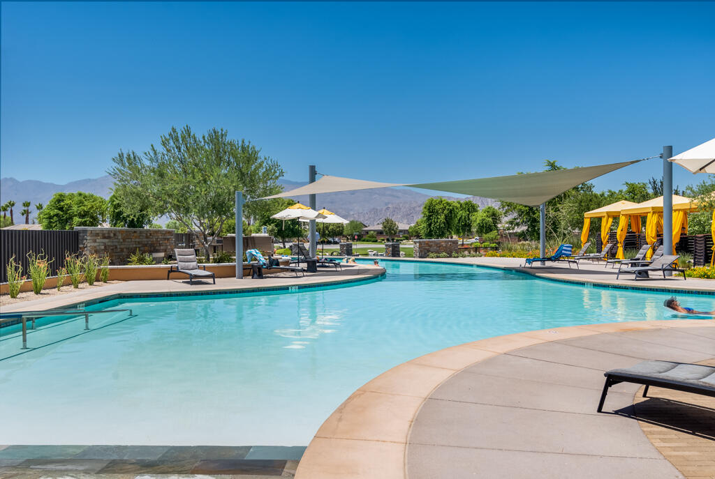 50715 Monterey Cyn Drive Indio, CA 92201 - Photo 41 of 43 a view of swimming pool with outdoor seating and yard