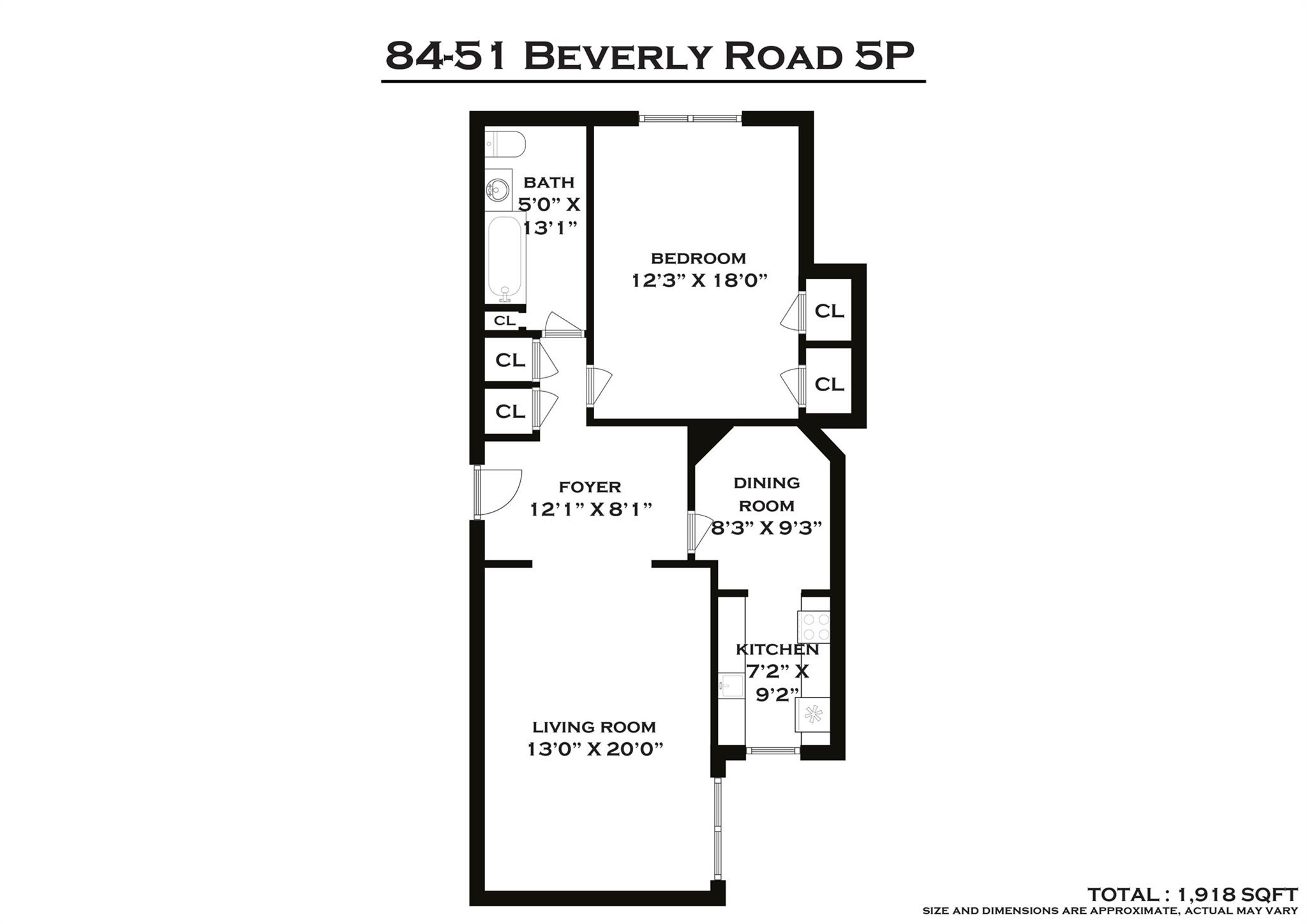 84-51 Beverly Road, Unit 5P Queens, NY 11415 - Photo 19 of 19 View of home floor plan