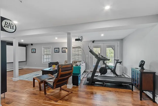 a living room with furniture