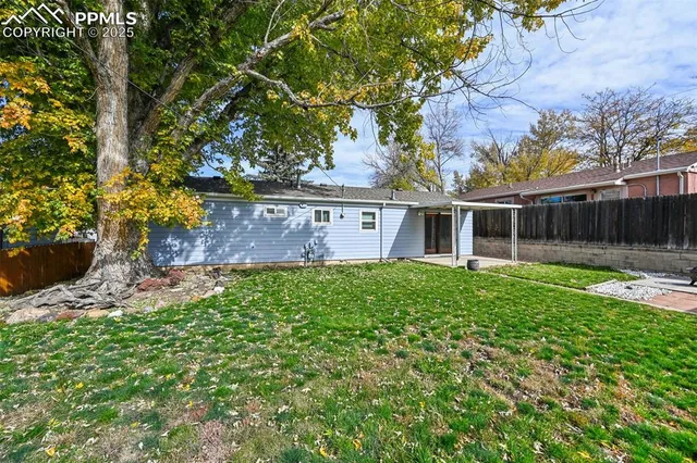 a view of house with yard