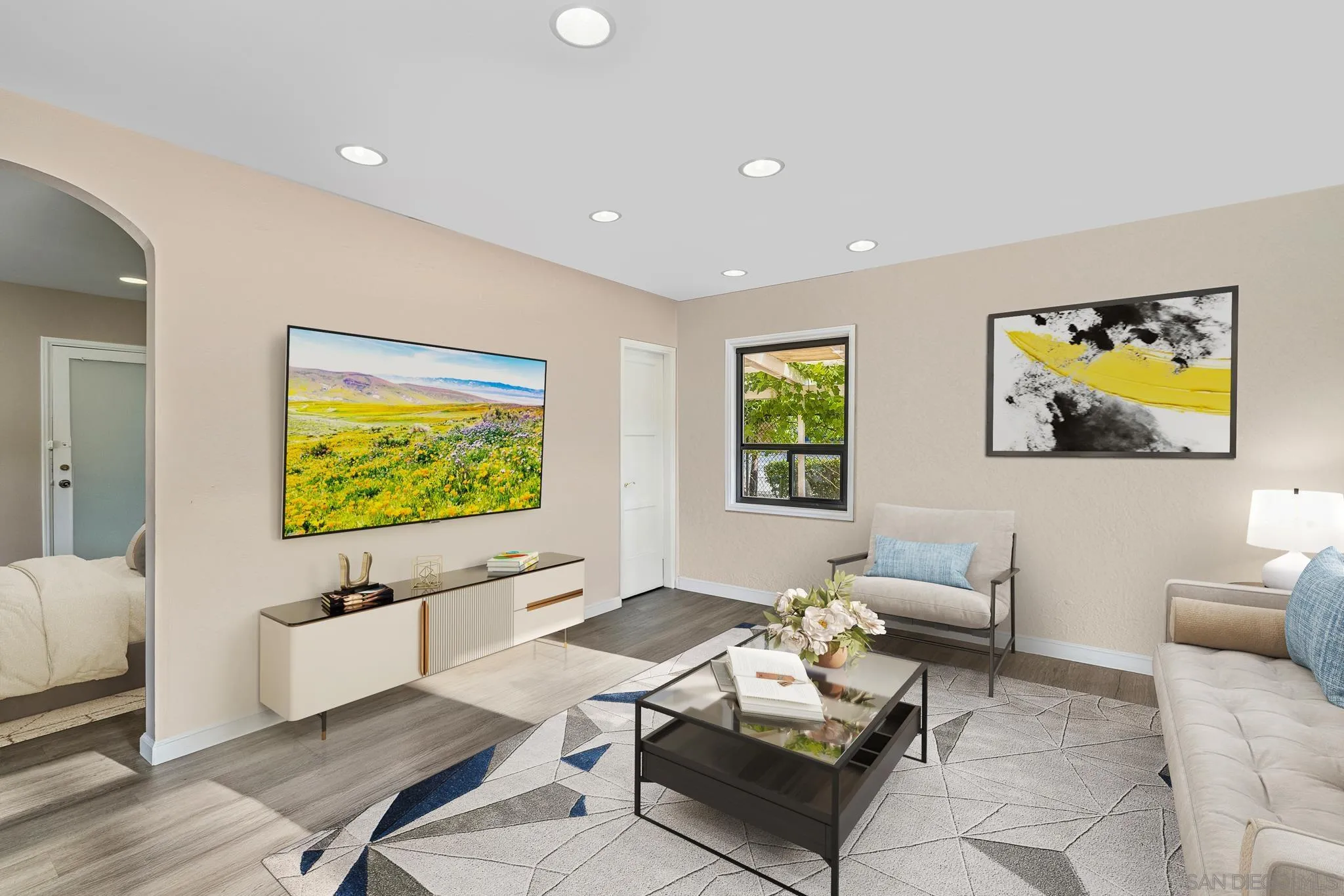 1350 Marshall Road Alpine, CA 91901 - Photo 4 of 23 a living room with furniture and a flat screen tv