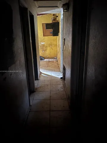 a view of a back yard from a building