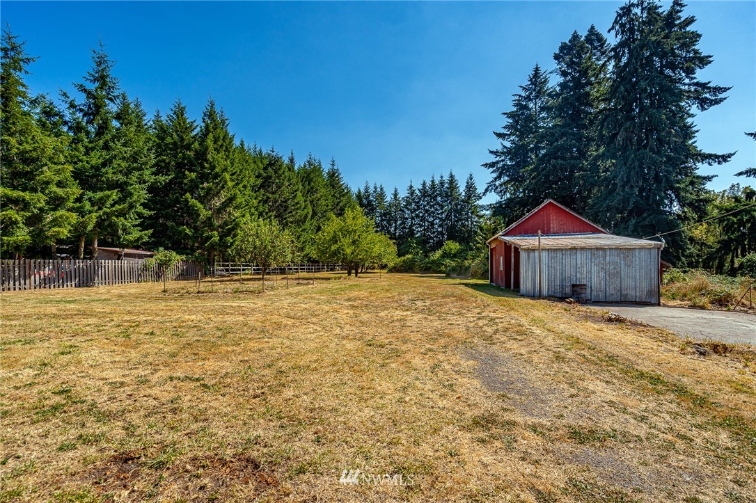 1458 Rush Road Chehalis, WA 98532 - Photo 19 of 40 a backyard of a house with large trees