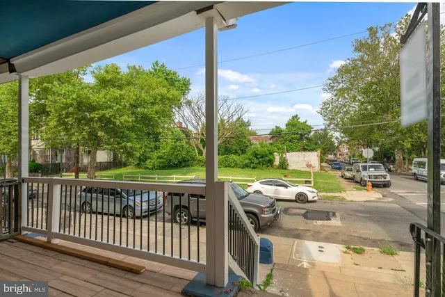 a view of a porch with furniture