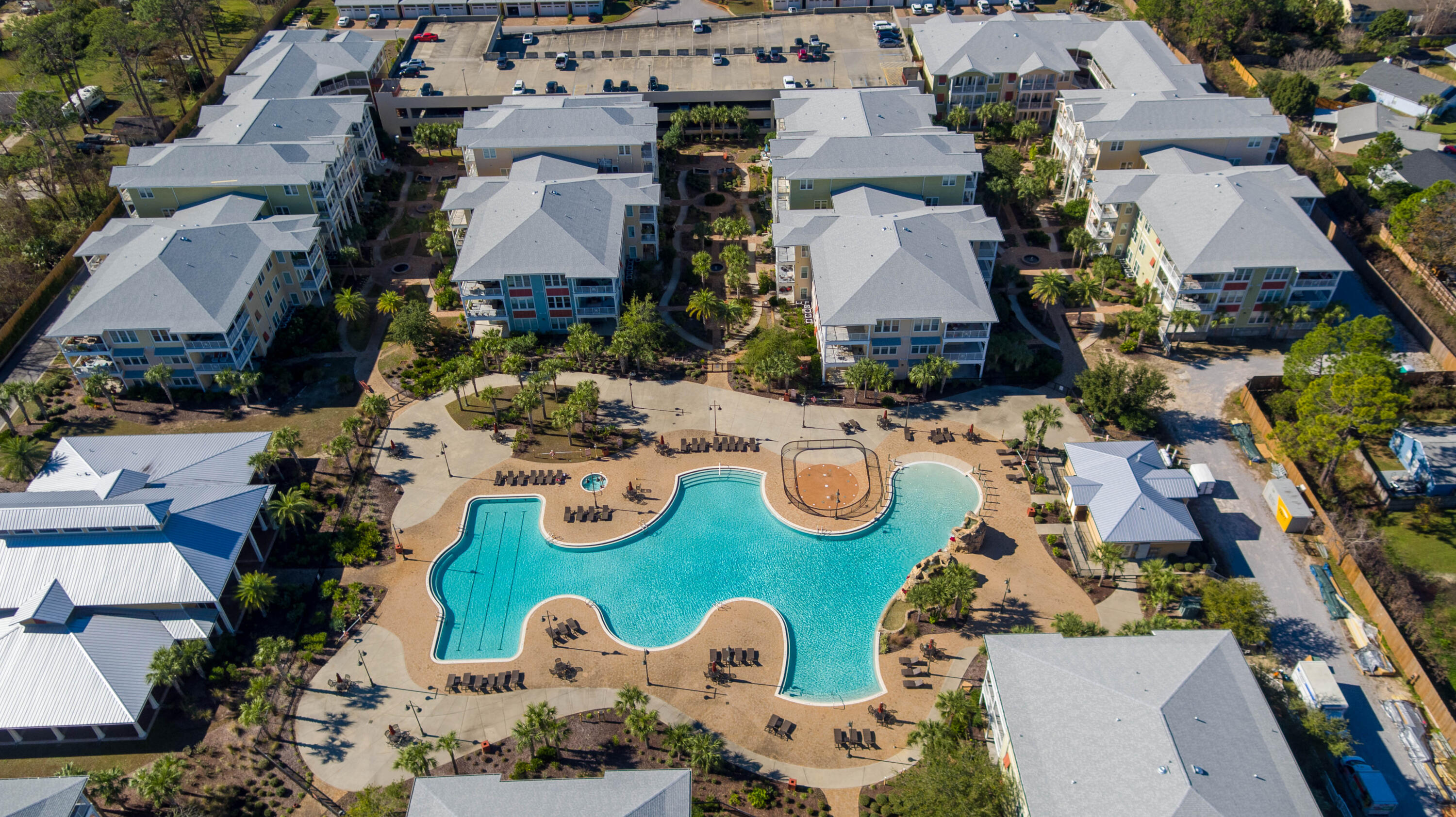 8700 Front Beach Road, Unit 1311 Panama City Beach, FL 32407 - Photo 51 of 65 an aerial view of house with yard swimming pool and outdoor seating