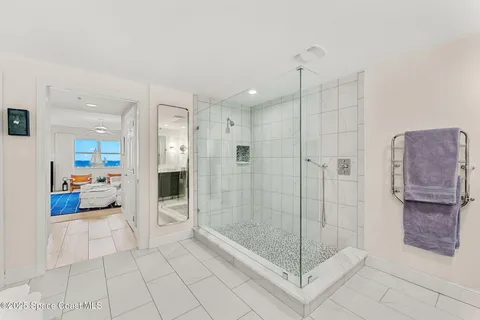 a view of a swimming pool with a garden