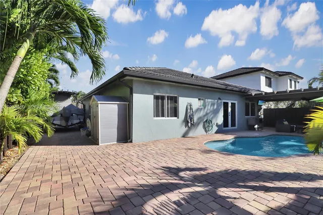 a view of a house with patio