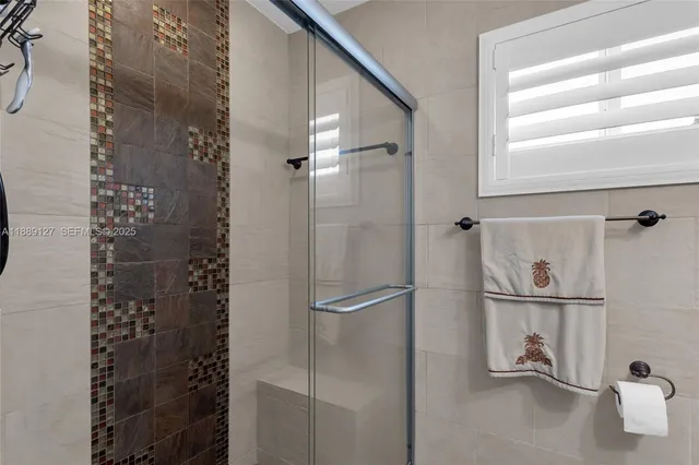 a bathroom with a shower