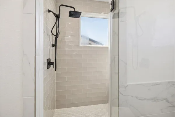 a bathroom with a shower