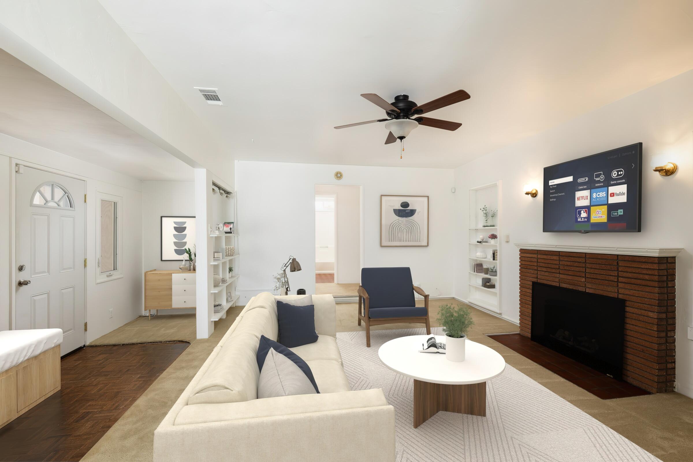 520 San Onofre Road Santa Barbara, CA 93105 - Photo 7 of 33 Living Room to Hall Virtually Staged