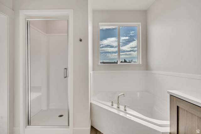 3839 West 825 North, Unit WF18 West Point, UT 84015 - Photo 15 of 22 Bathroom with a stall shower and a garden tub