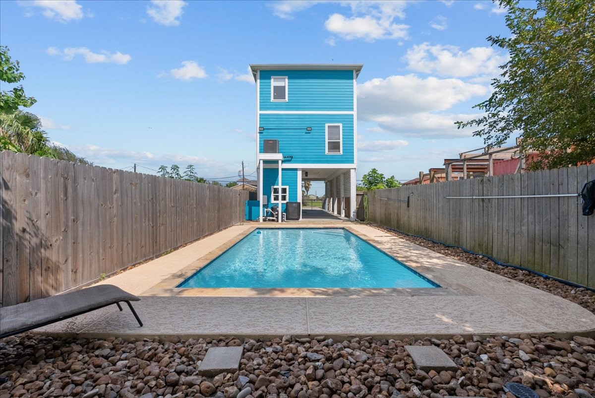 a small pool with a outdoor space