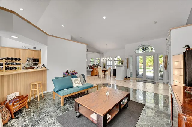 a living room with furniture and window