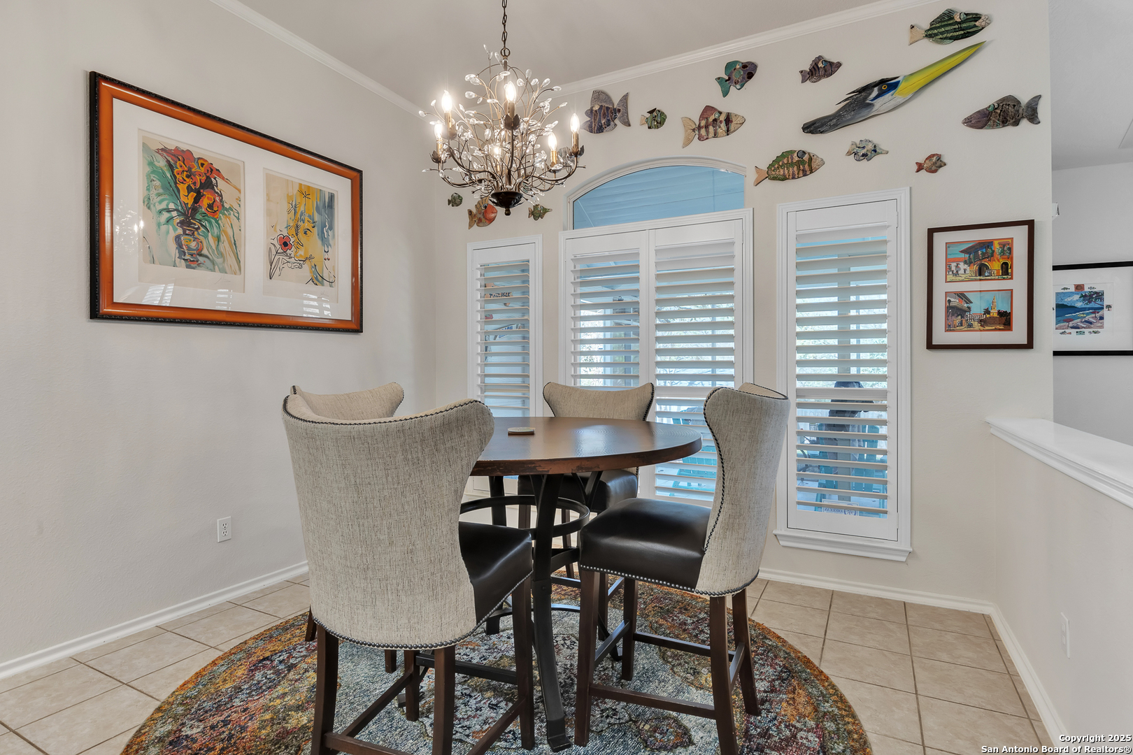 1735 Diamond Ridge San Antonio, TX 78248 - Photo 15 of 33 a view of a dining room with furniture and chandelier