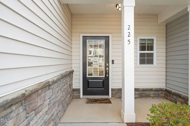 a front view of a house with a entrance