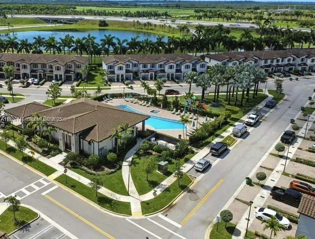 a building outdoor space with patio furniture