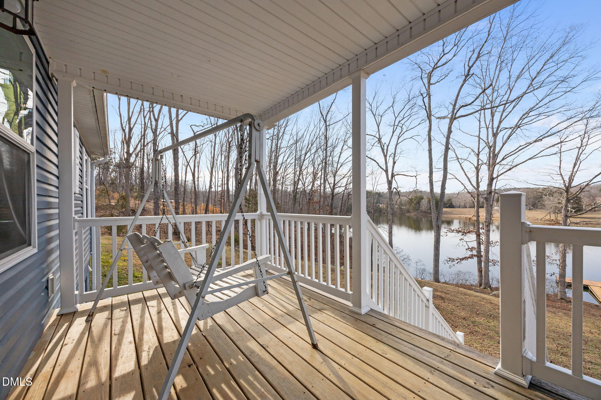 58 Lakefront Road Prospect Hill, NC 27314 - Photo 35 of 45 a view of balcony with wooden floor and fence