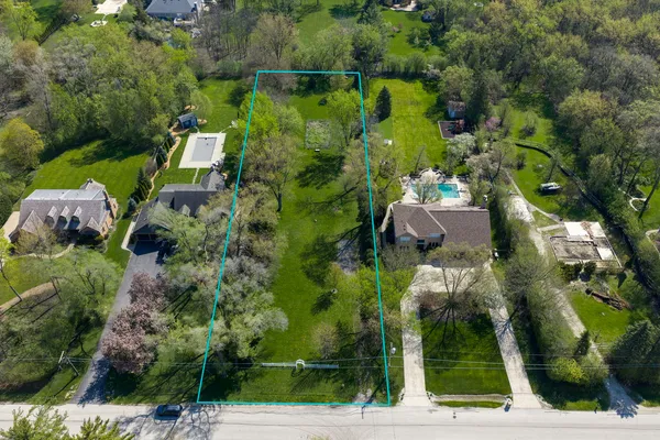 an aerial view of a house