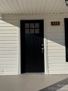 a view of stairs and trees