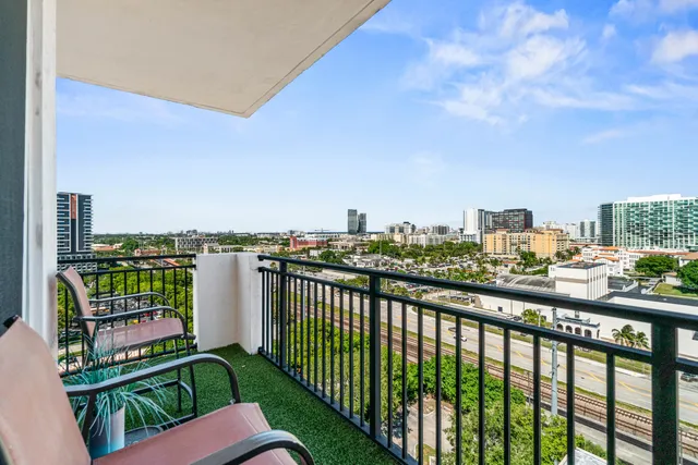 a view of city from balcony