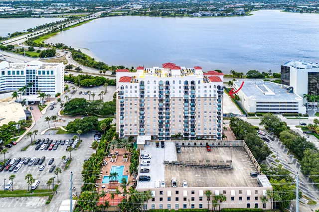 a view of a city with tall buildings