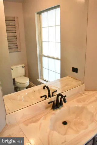a bathroom with a window