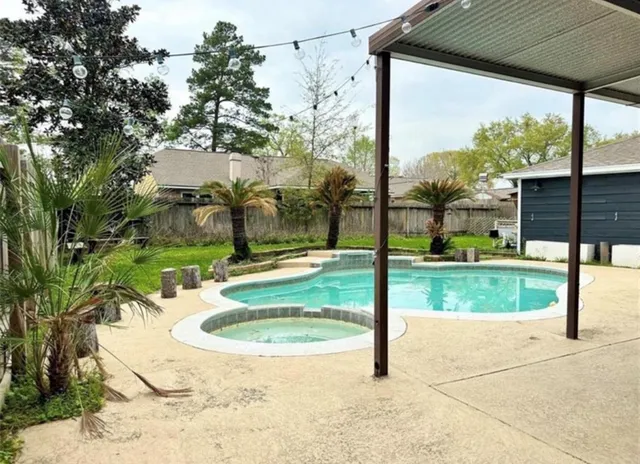a view of a park with slide