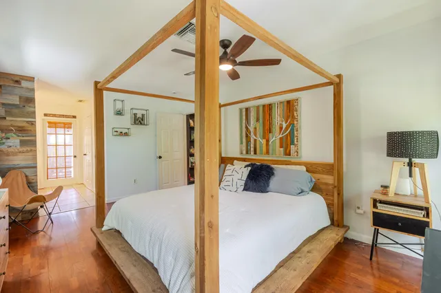 a view of a lake with a house