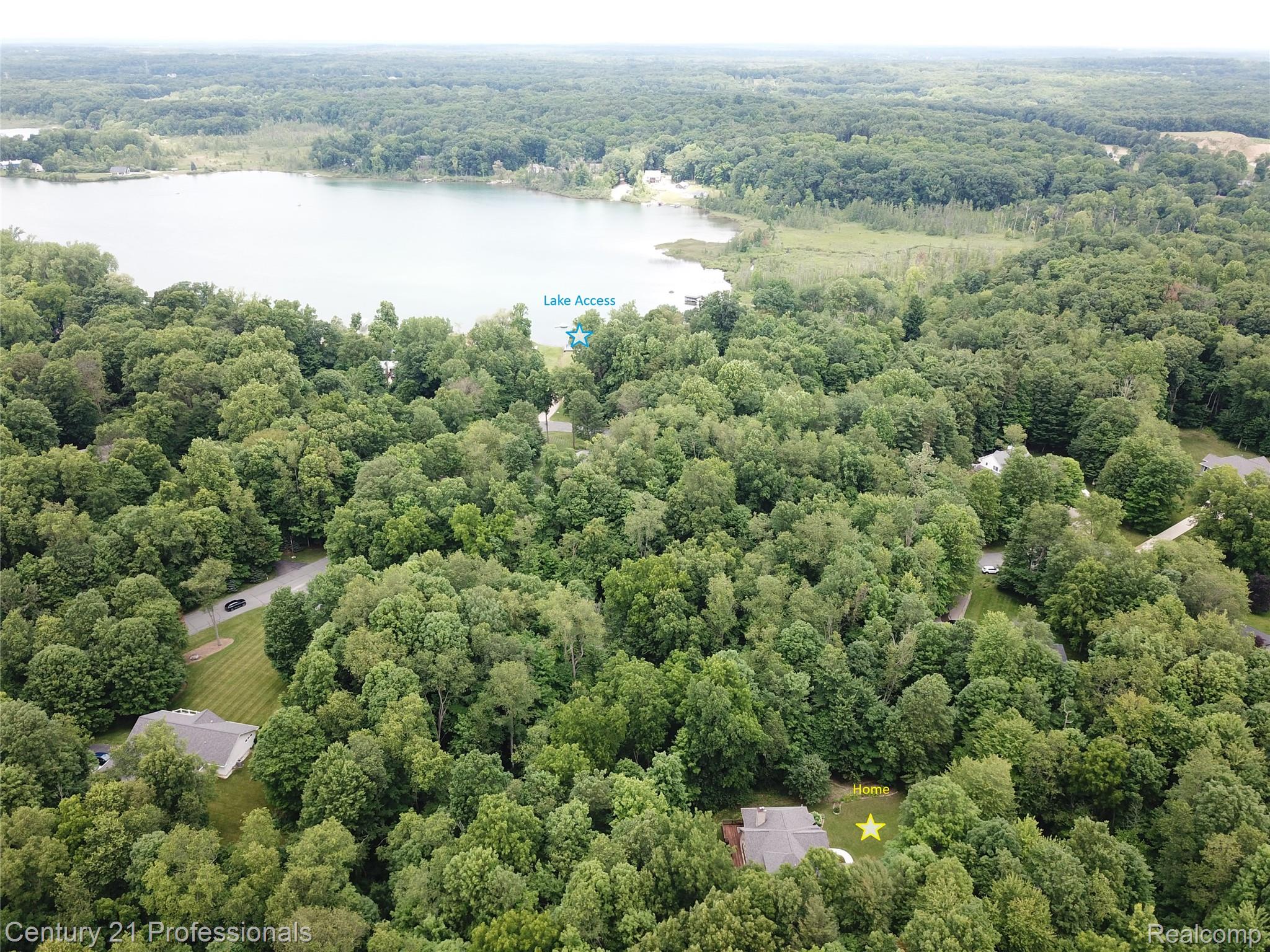 9867 Rainbow Ridge Drive Schoolcraft, MI 49087 - Photo 76 of 82 Aerial perspective showcasing a residential property nestled within a densely wooded landscape