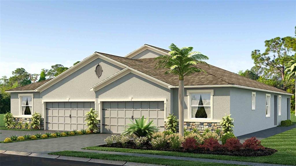 4033 Westwood Fields Loop Plant City, FL 33565 - Photo 1 of 1 a front view of a house with a yard and potted plants