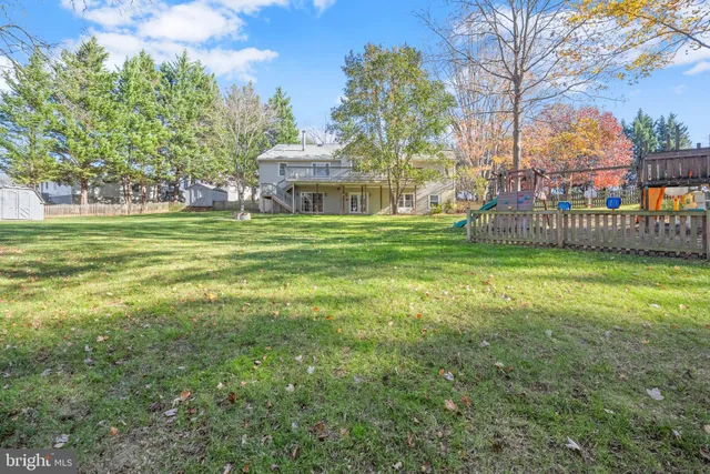 a view of a big yard next to a building