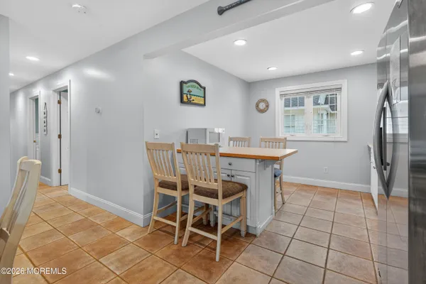 a dining room well furnished