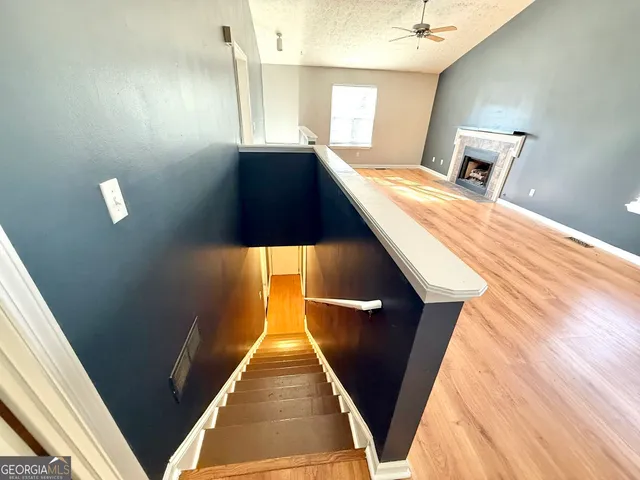 a outdoor space with seating area