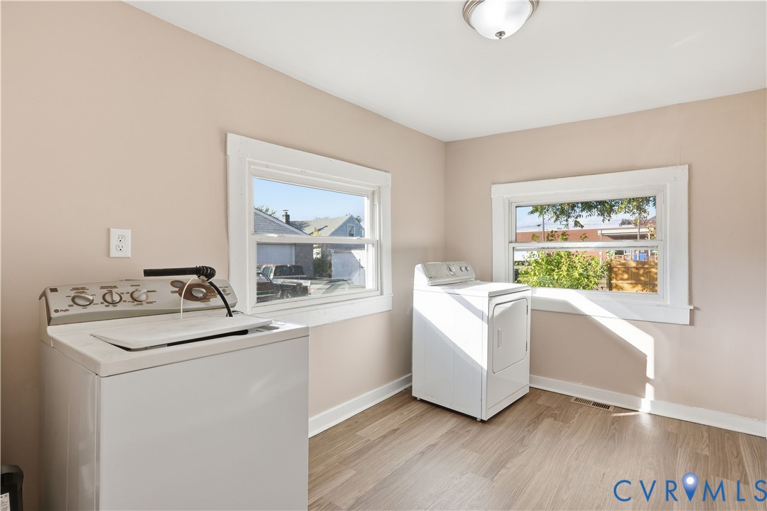 116 Fairfax Avenue Colonial Heights, VA 23834 - Photo 16 of 20 Laundry room with light wood-style flooring and wa