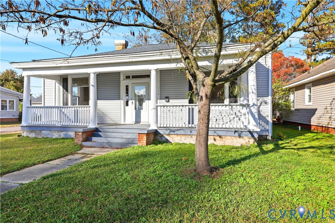 116 Fairfax Avenue Colonial Heights, VA 23834 - Photo 2 of 20 View of front of home featuring a chimney, covered