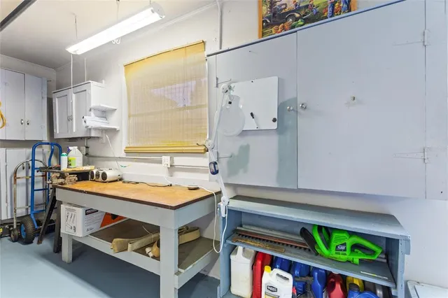 a view of a backyard with green space