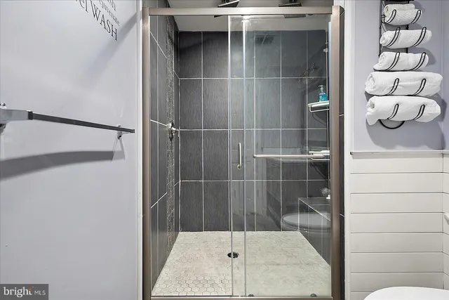 a bathroom with a shower