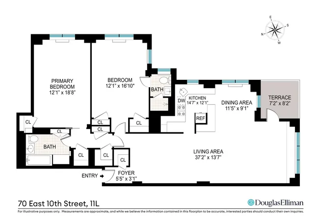$1,995,000 | 70 East 10th Street, Unit 11L | Greenwich Village
