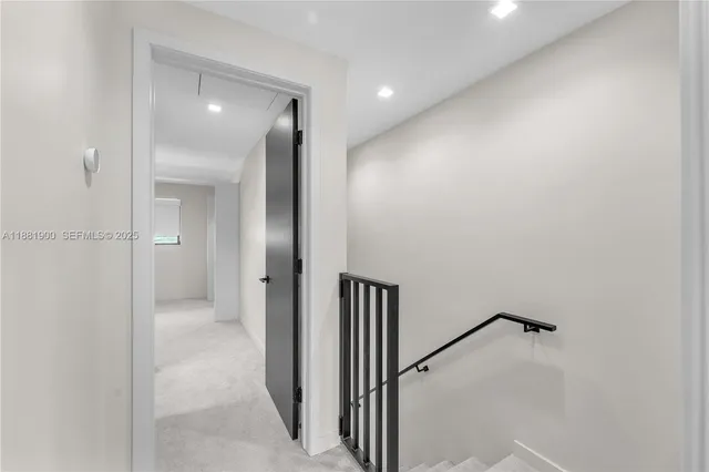 a view of a hallway with a elevator