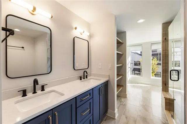 a view of an empty walk in closet