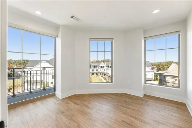 a view of a kitchen from the hallway