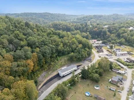 an aerial view of a city with lots of residential buildings