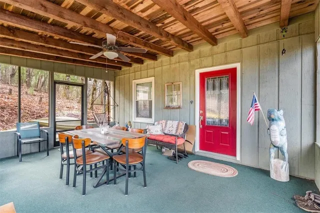 a outdoor space with furniture and garden view