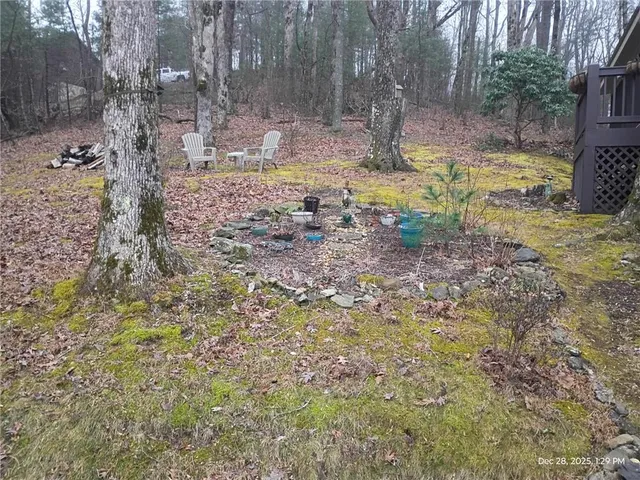 a view of back yard of the house